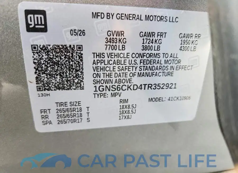 1GNS6CKD4TR352921# 13