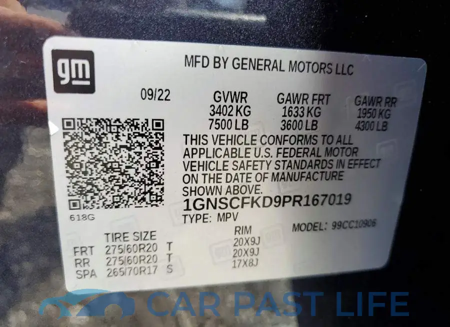 1GNSCFKD9PR167019# 12