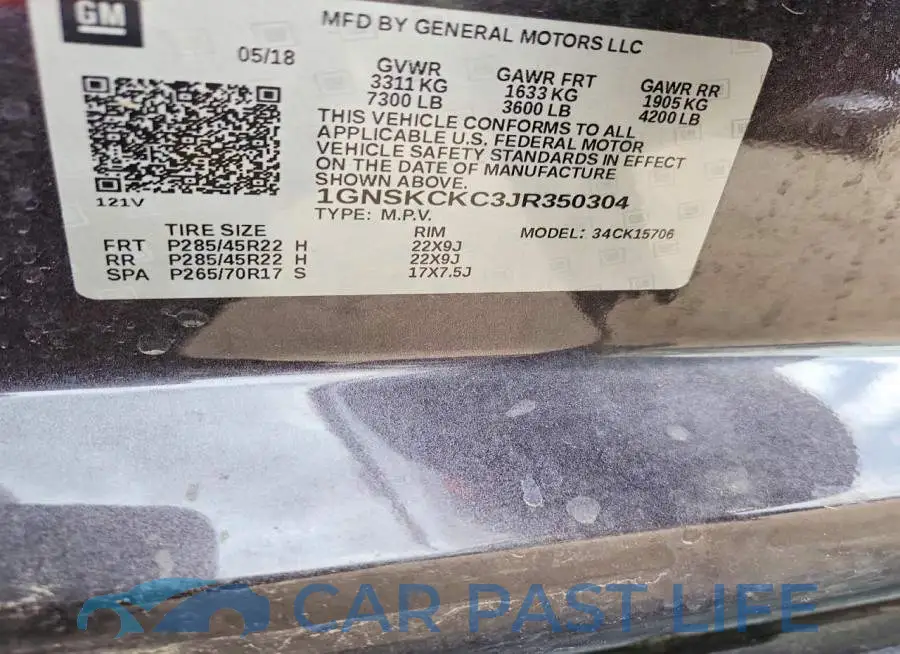 1GNSKCKC3JR350304# 14