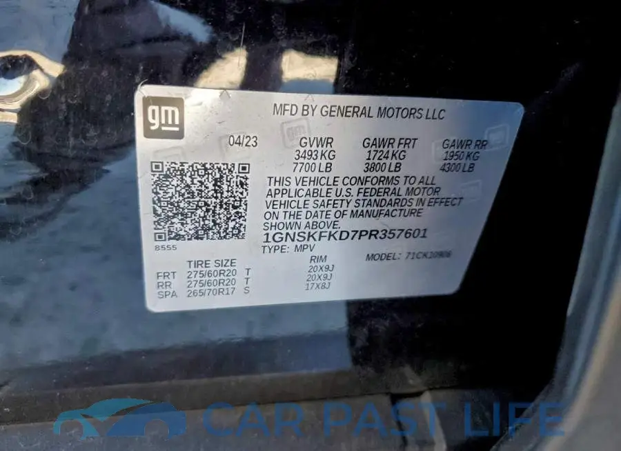 1GNSKFKD7PR357601# 13