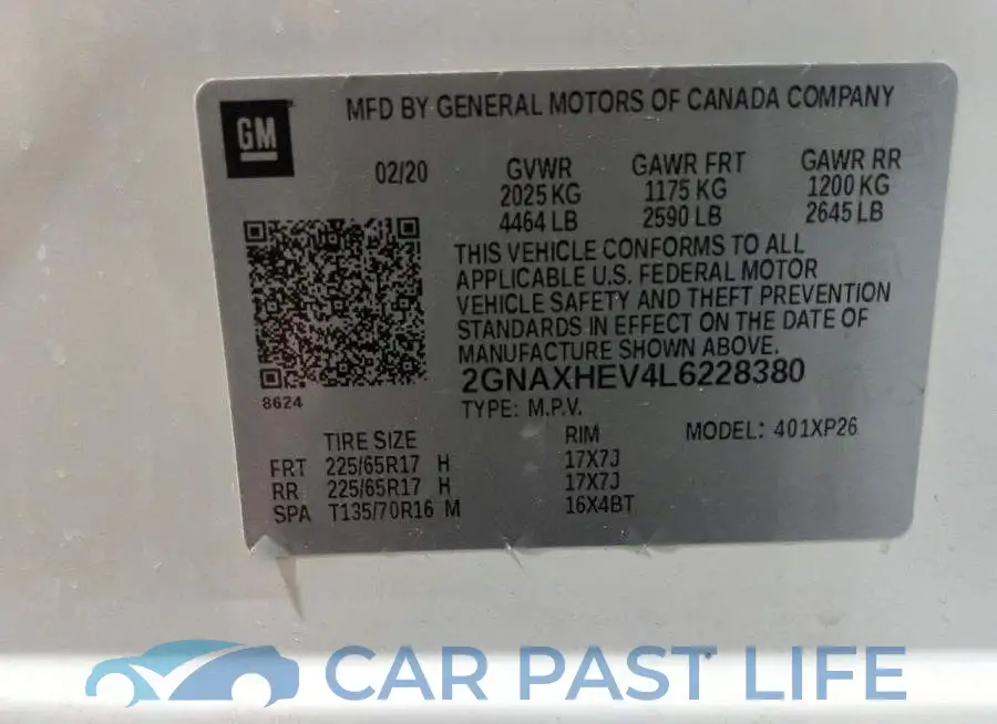 2GNAXHEV4L6228380# 13