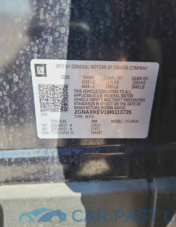 2GNAXKEV1M6113735# 13