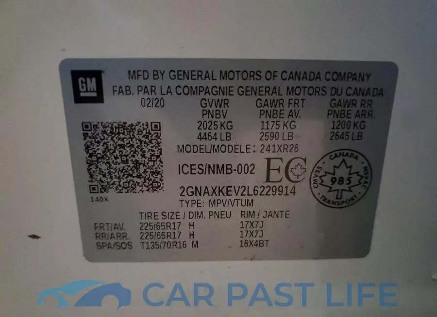 2GNAXKEV2L6229914# 13