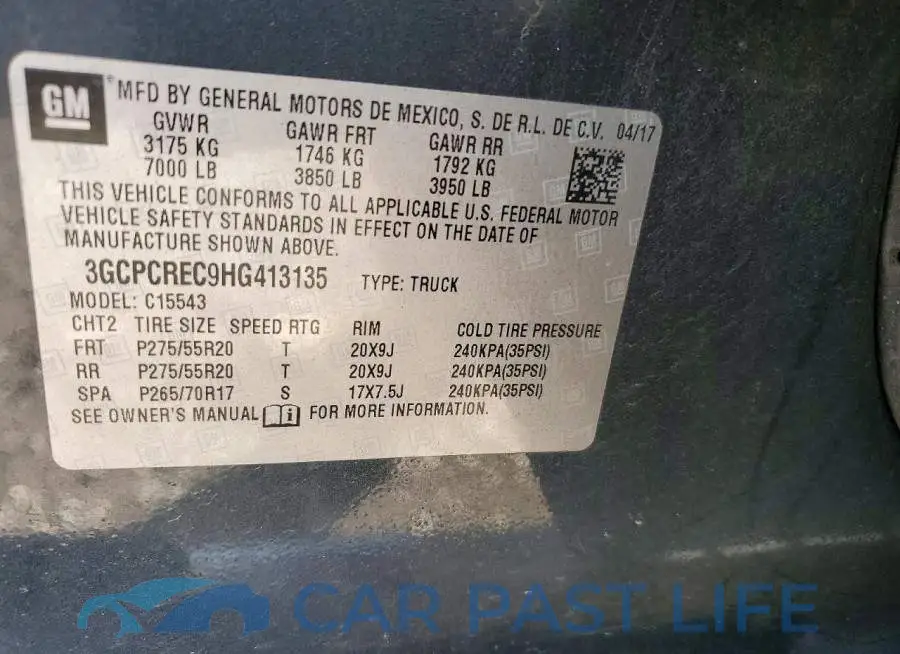 3GCPCREC9HG413135# 12