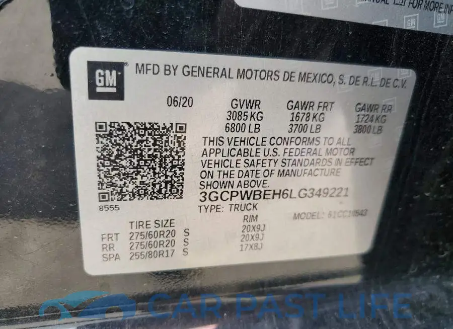 3GCPWBEH6LG349221# 12