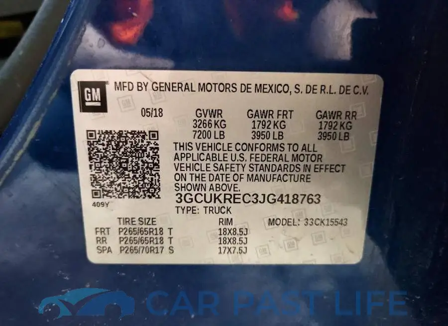 3GCUKREC3JG418763# 12