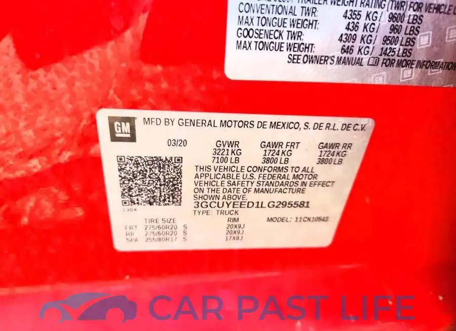 3GCUYEED1LG295581# 12