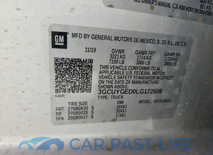 3GCUYGED0LG172608# 13