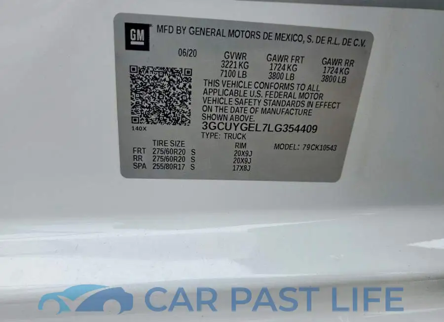 3GCUYGEL7LG354409# 13