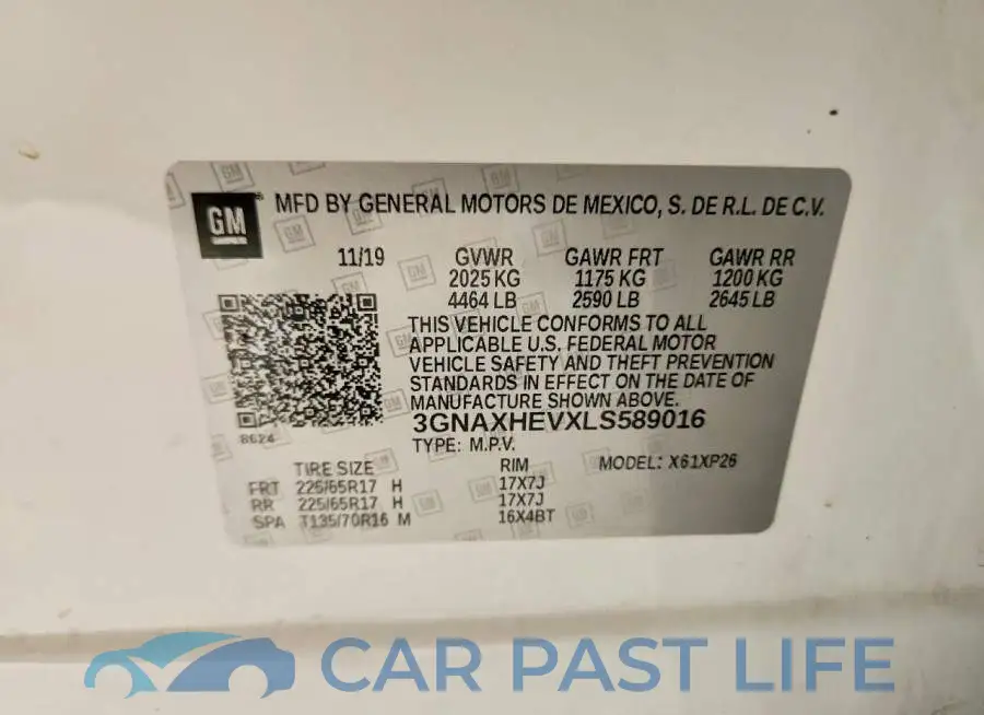 3GNAXHEVXLS589016# 13