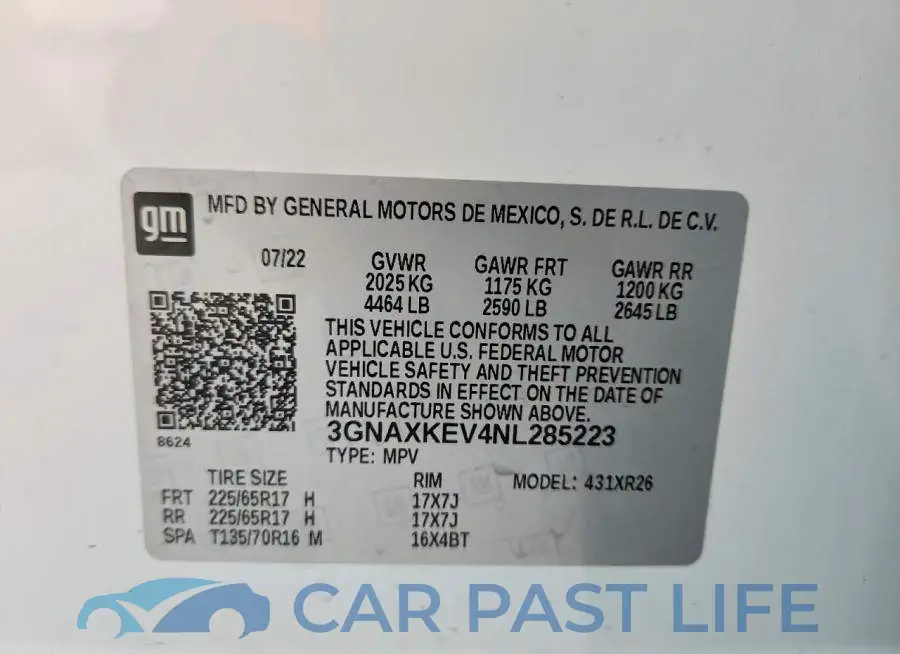 3GNAXKEV4NL285223# 13