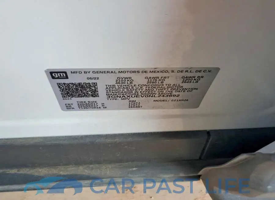 3GNAXUEV0NL243692# 12