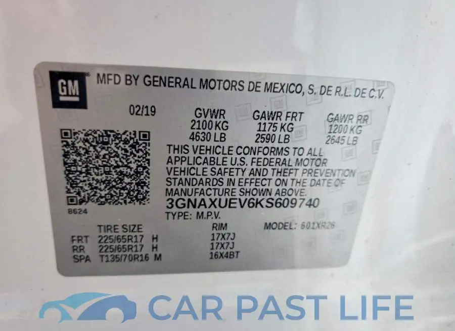 3GNAXUEV6KS609740# 14