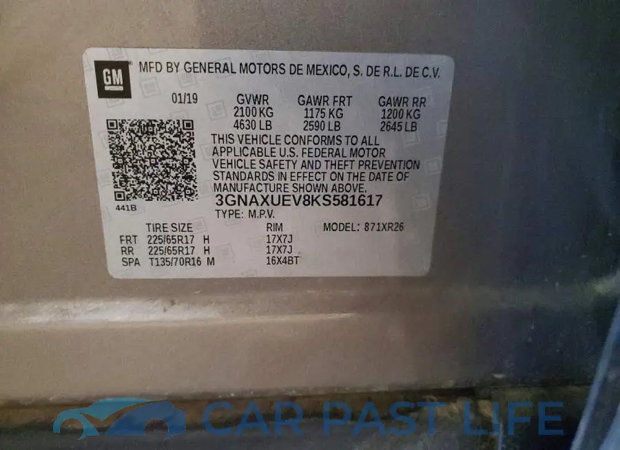 3GNAXUEV8KS581617# 14