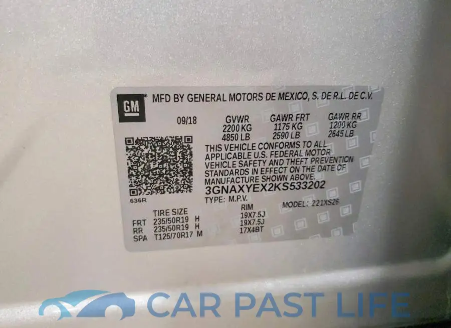 3GNAXYEX2KS533202# 13