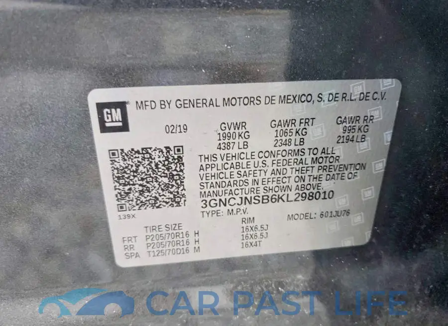 3GNCJNSB6KL298010# 12