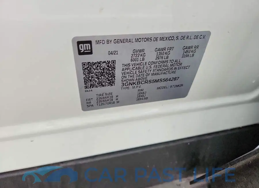 3GNKBCRS5MS564287# 13