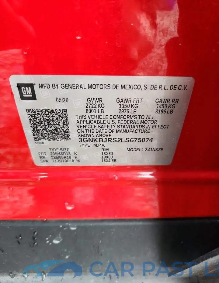 3GNKBJRS2LS675074# 13