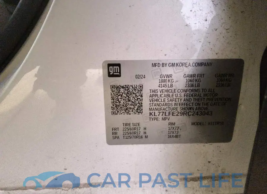 KL77LFE29RC243043# 13