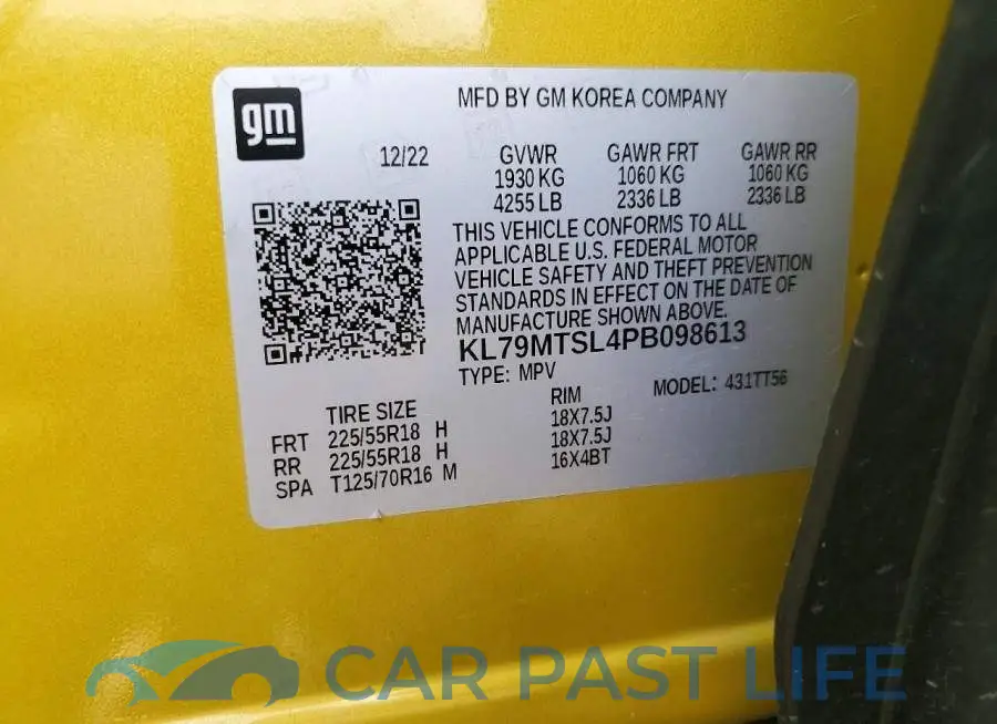 KL79MTSL4PB098613# 13