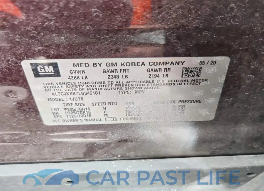 KL7CJKSB7LB345181# 13