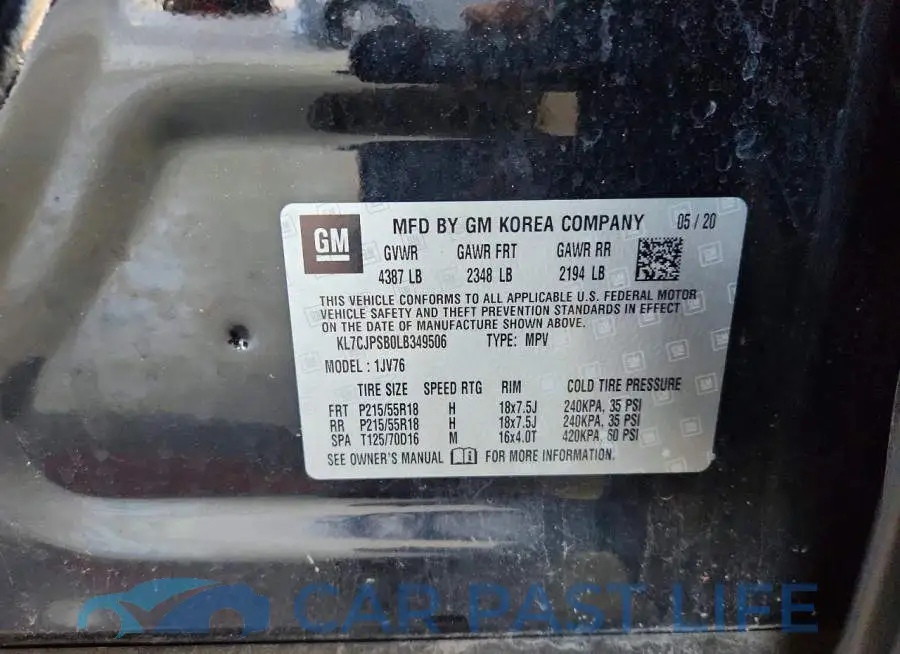 KL7CJPSB0LB349506# 13
