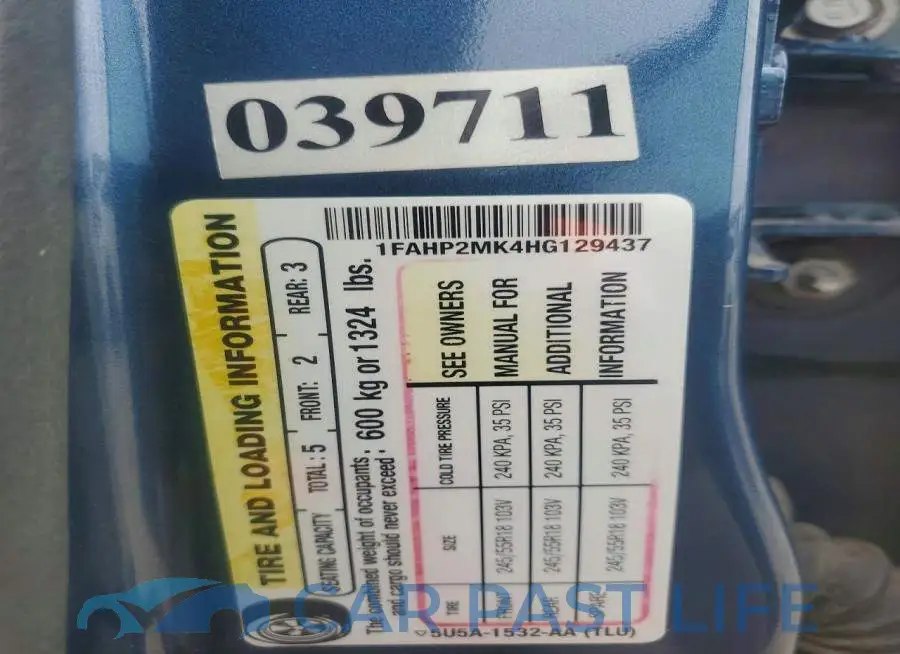 1FAHP2MK4HG129437# 12