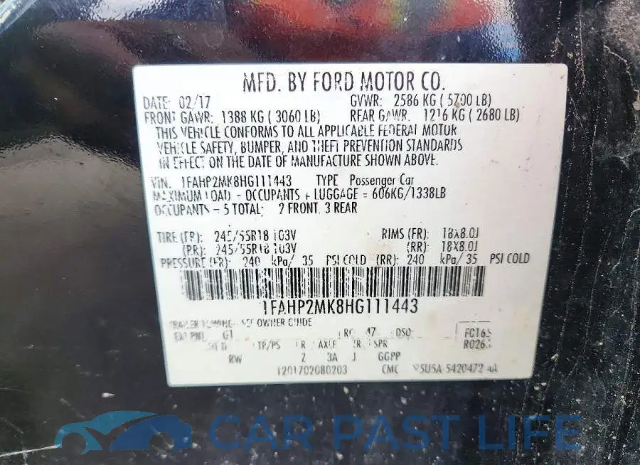 1FAHP2MK8HG111443# 12