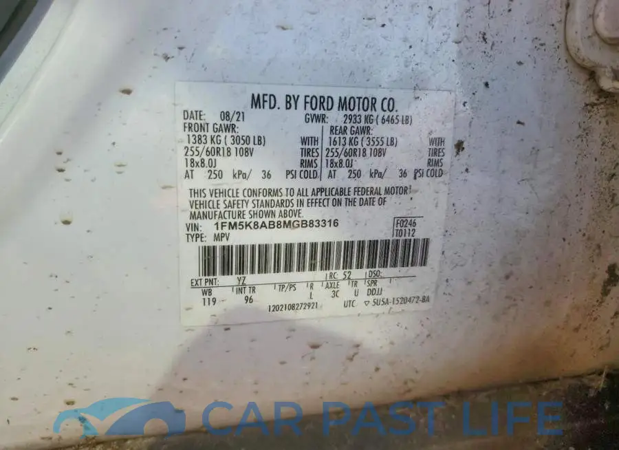 1FM5K8AB8MGB83316# 14