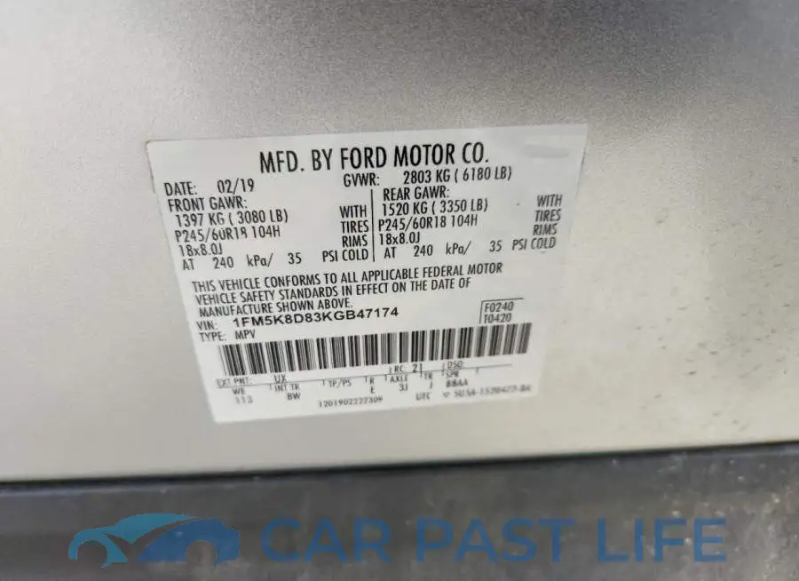 1FM5K8D83KGB47174# 13