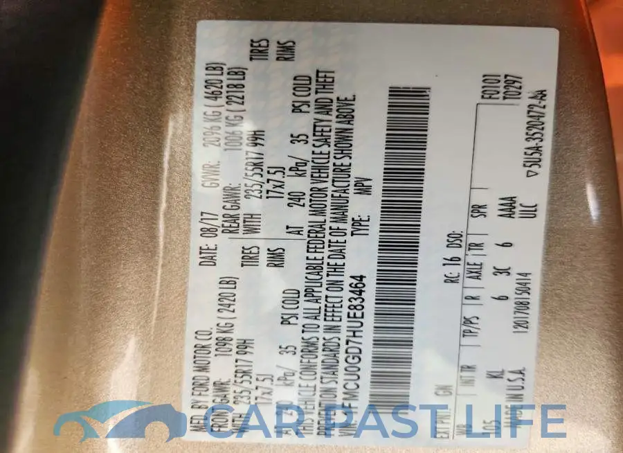 1FMCU0GD7HUE83464# 13