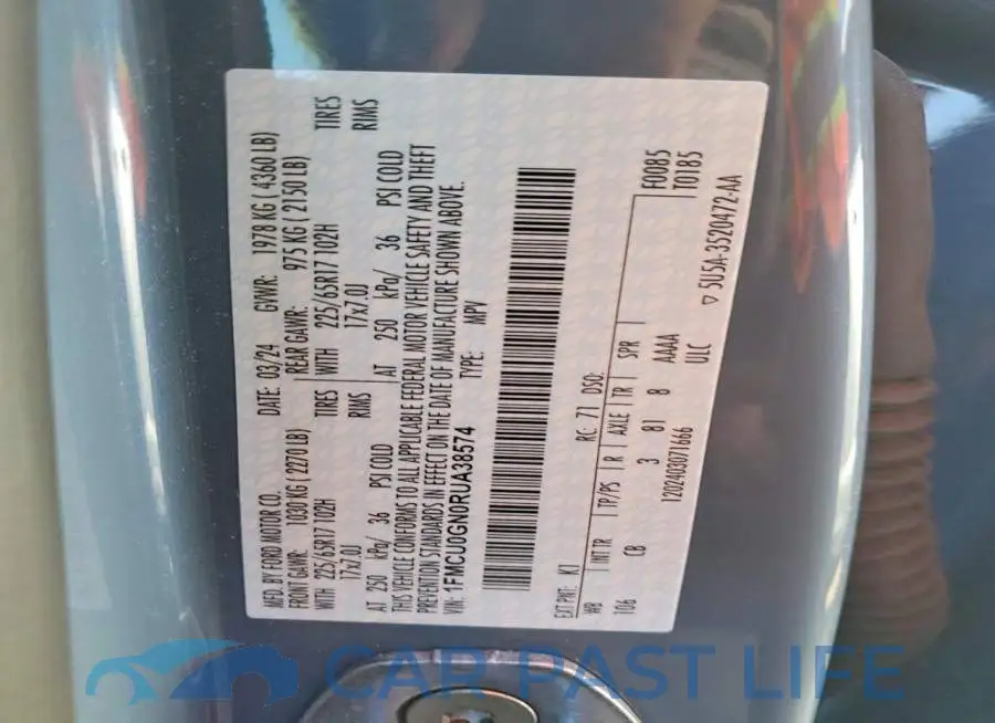 1FMCU0GN0RUA38574# 13