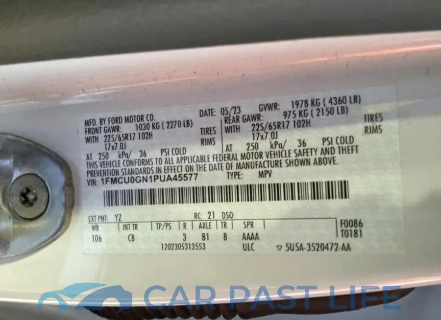 1FMCU0GN1PUA45577# 13