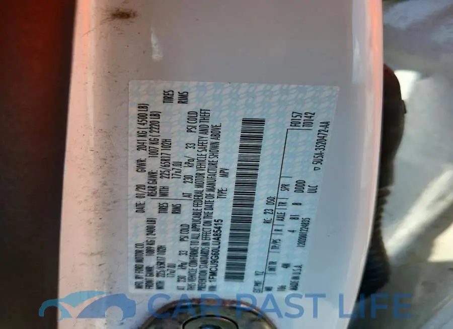 1FMCU9G60LUA85415# 13