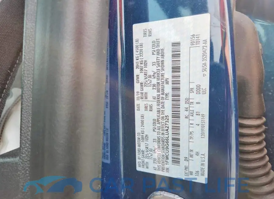 1FMCU9G66LUA27325# 13