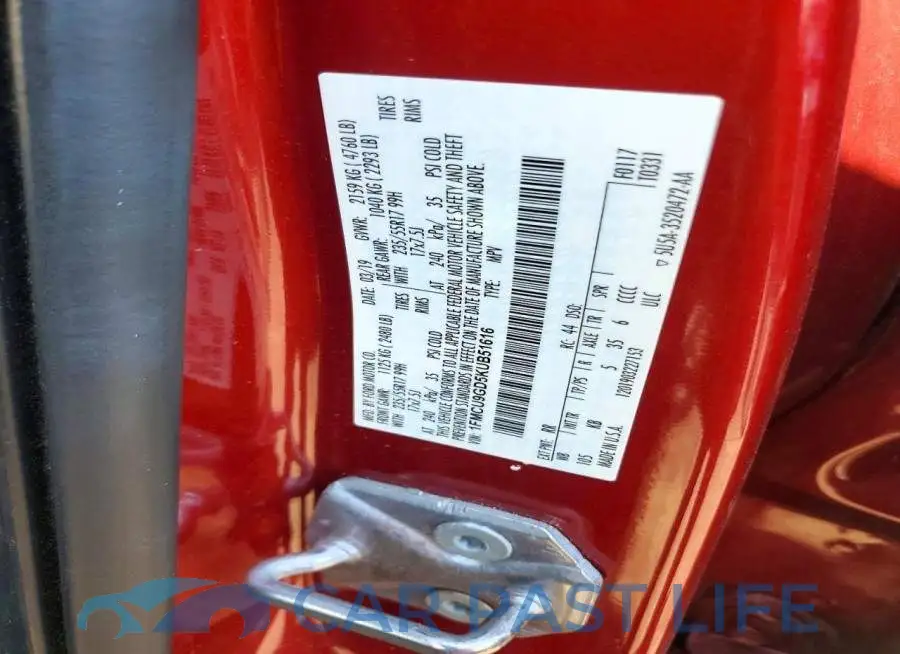 1FMCU9GD5KUB51616# 13