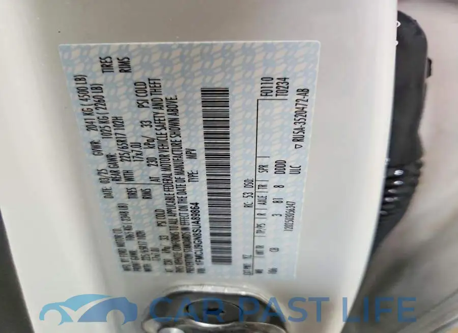 1FMCU9GN8SUA89864# 14