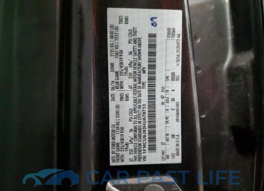 1FMCU9J93HUA78713# 13