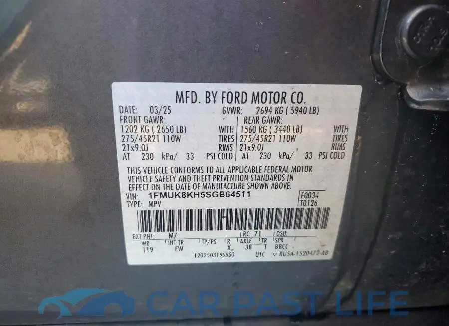 1FMUK8KH5SGB64511# 14