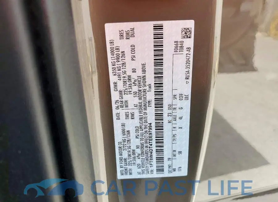 1FT8W4DT4TEE97994# 12