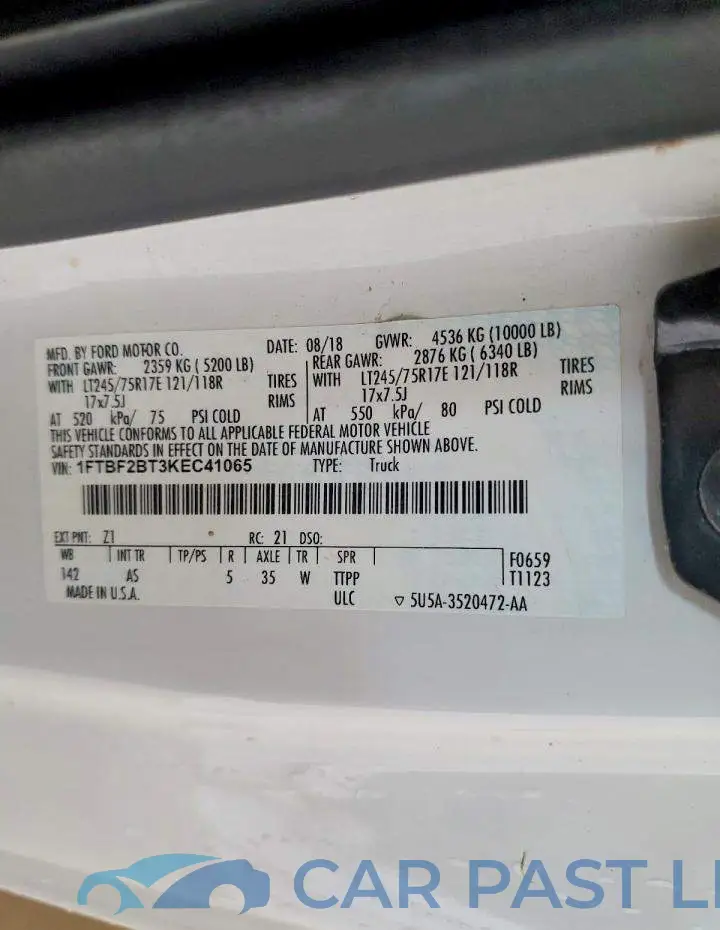 1FTBF2BT3KEC41065# 13