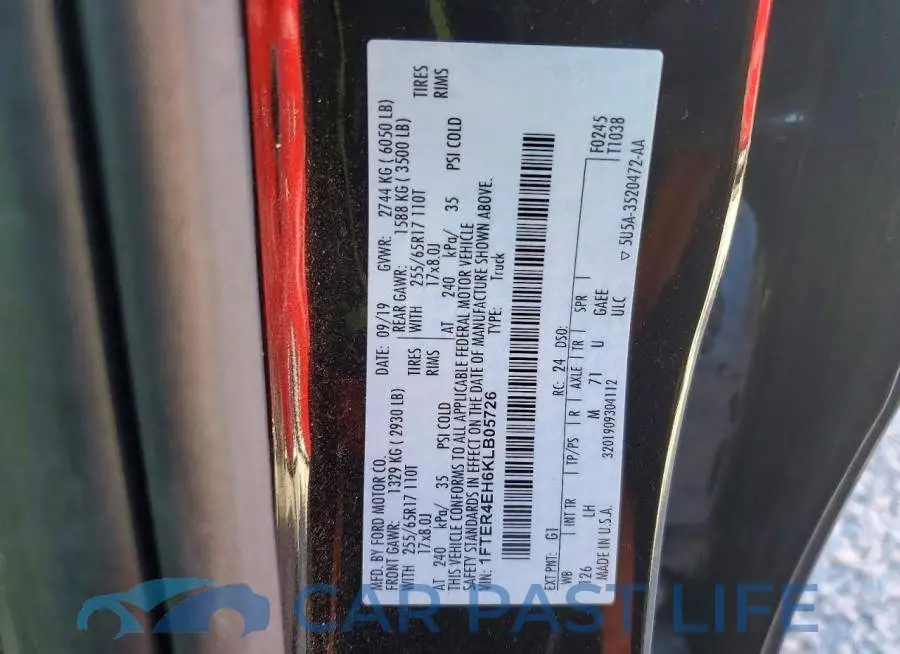 1FTER4EH6KLB05726# 12