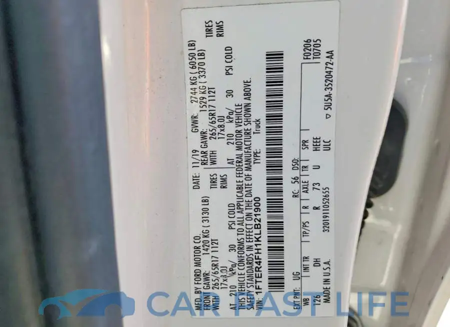 1FTER4FH1KLB21900# 12