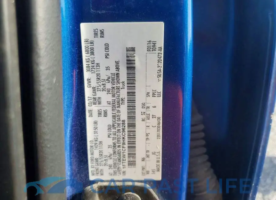 1FTEW1CF9HKC96288# 12