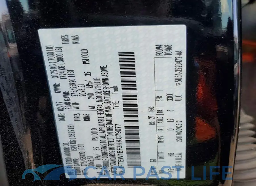 1FTEW1EF3HKC79077# 12