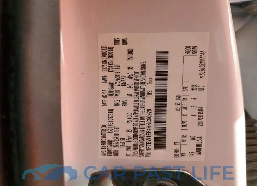1FTEW1EF4HKC90928# 12