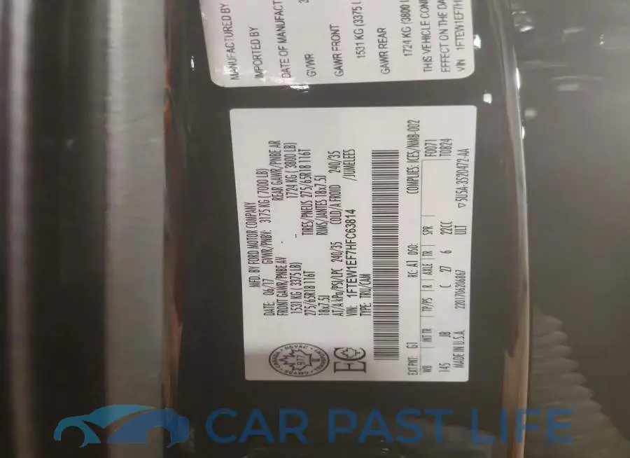1FTEW1EF7HFC63814# 12