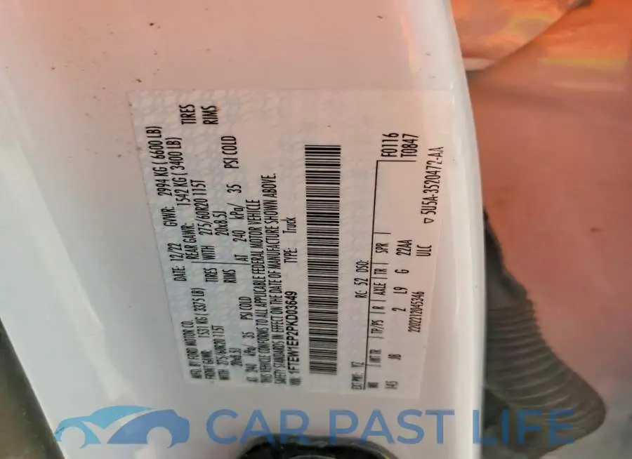 1FTEW1EP2PKD03649# 12
