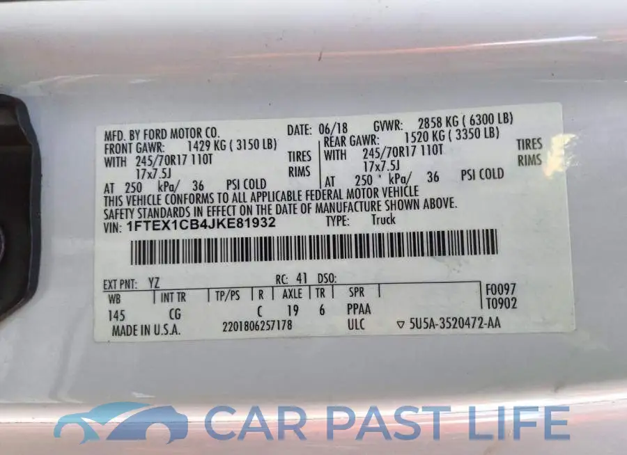 1FTEX1CB4JKE81932# 12