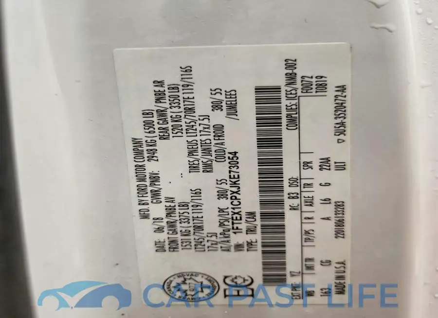 1FTEX1CPXJKE73054# 12